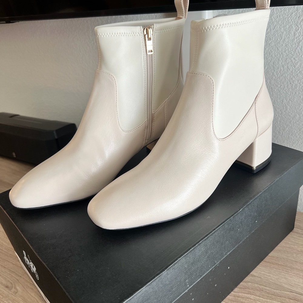 New Coach Cream Ankle Booties